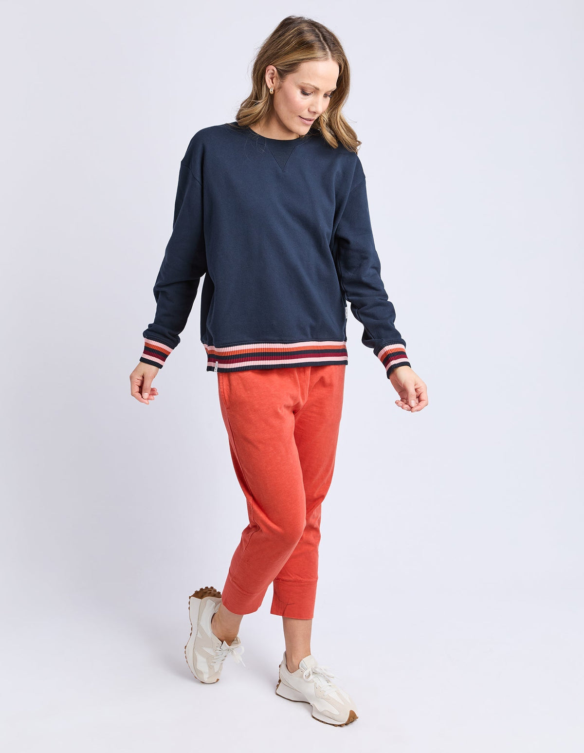 LILI FLEECE CREW NAVY_by_ELM_women's_in_New Zealand_ ANGLE _