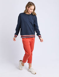 LILI FLEECE CREW NAVY_by_ELM_women's_in_New Zealand_ ANGLE _