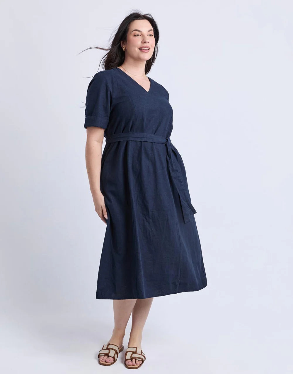 LILY MIDI DRESS NAVY