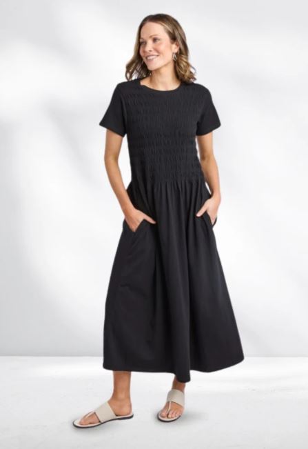 ELM_LOLA SHIRRED BUST DRESS _ LOLA SHIRRED BUST DRESS _ Ebony Boutique NZ