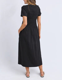 ELM_LOLA SHIRRED BUST DRESS _ LOLA SHIRRED BUST DRESS _ Ebony Boutique NZ