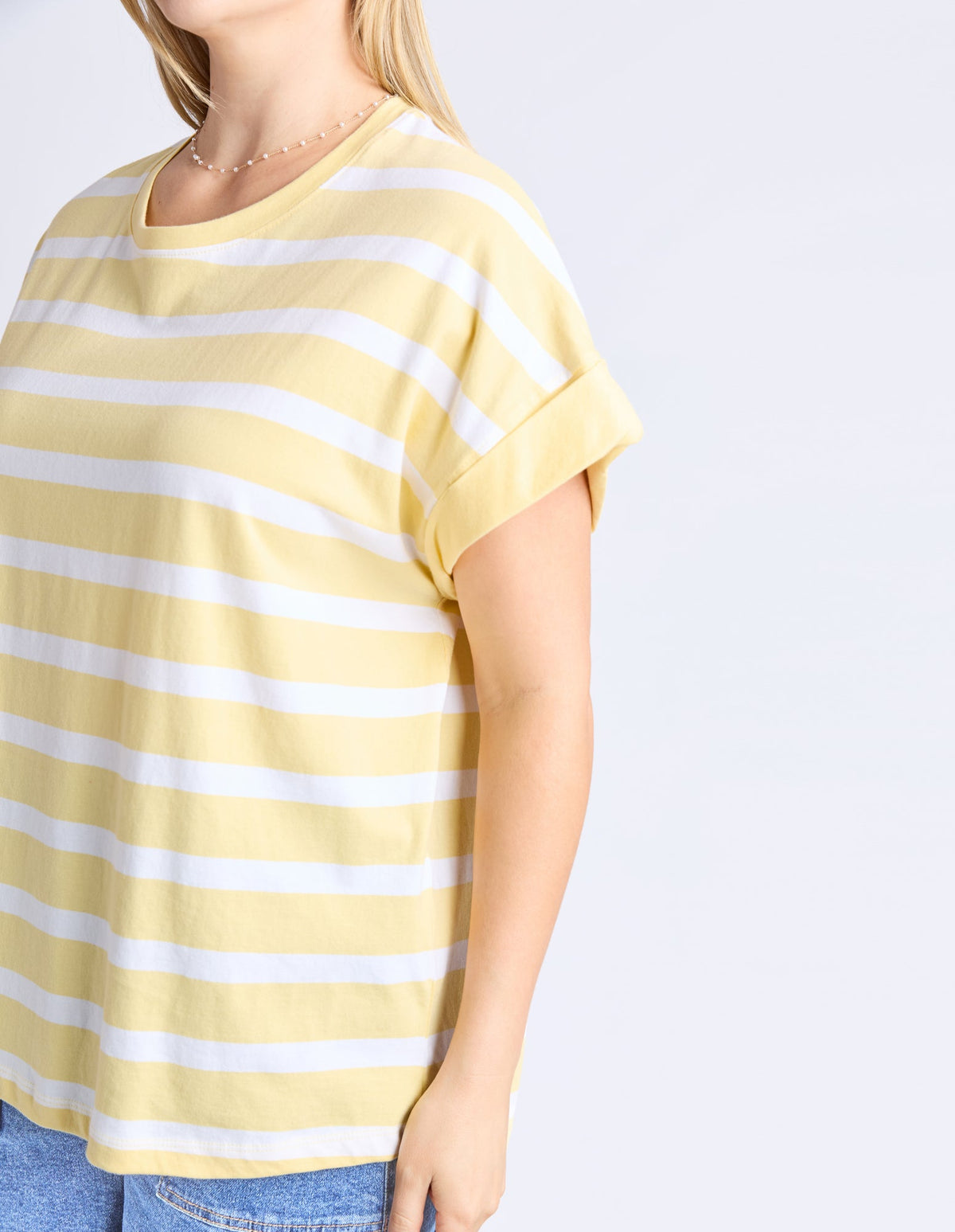 ELM_MADDISON TEE BANANA STRIPE _ MADDISON TEE BANANA STRIPE _ Ebony Boutique NZ