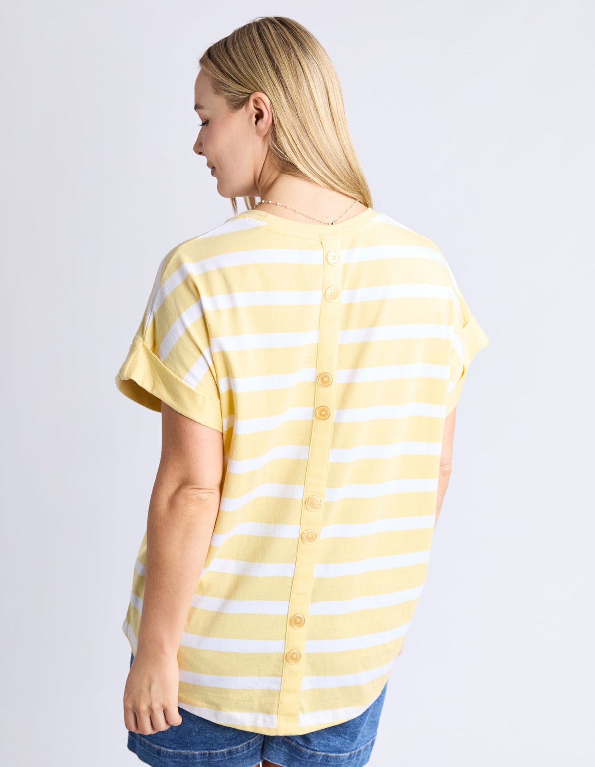 ELM_MADDISON TEE BANANA STRIPE _ MADDISON TEE BANANA STRIPE _ Ebony Boutique NZ