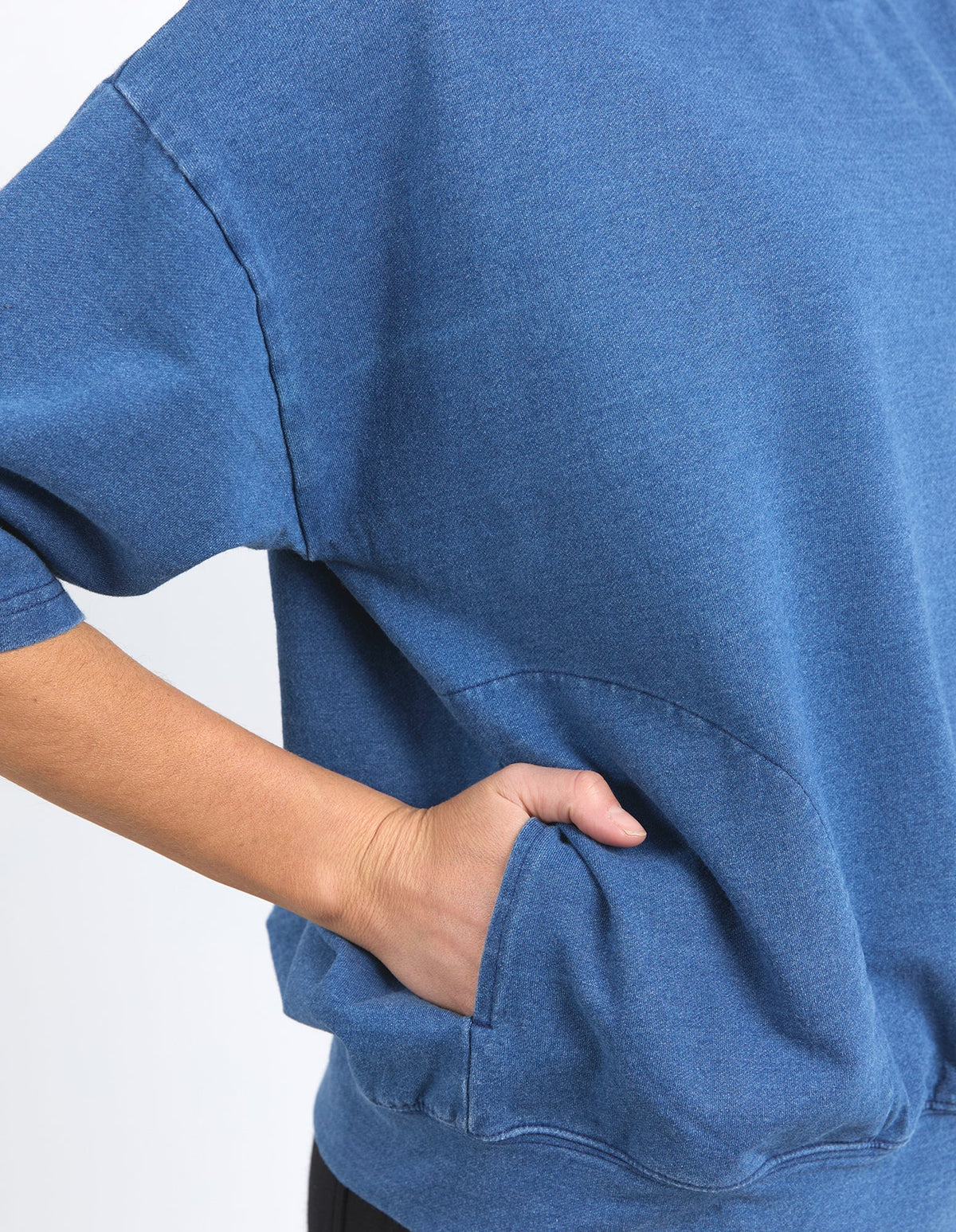 MAZIE SWEAT DENIM LOOK WASHED BLUE_by_ELM_women's_in_New Zealand_ DETAIL _