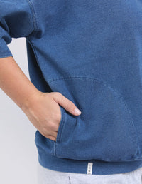 MAZIE SWEAT DENIM LOOK WASHED BLUE_by_ELM_women's_in_New Zealand_ DETAIL _