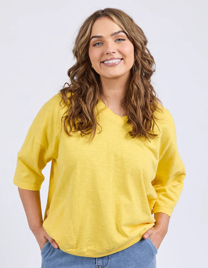 ELM_MAZIE VEE NECK LEMON _ MAZIE VEE NECK LEMON _ Ebony Boutique NZ