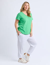 ELM_PIMA VEE TEE SPRING GREEN _ PIMA VEE TEE SPRING GREEN _ Ebony Boutique NZ