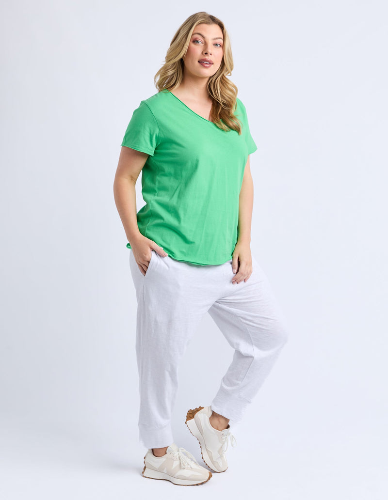 ELM_PIMA VEE TEE SPRING GREEN _ PIMA VEE TEE SPRING GREEN _ Ebony Boutique NZ