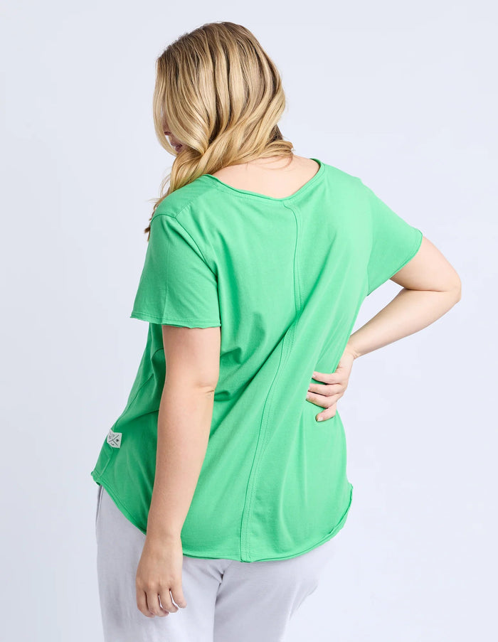 ELM_PIMA VEE TEE SPRING GREEN _ PIMA VEE TEE SPRING GREEN _ Ebony Boutique NZ