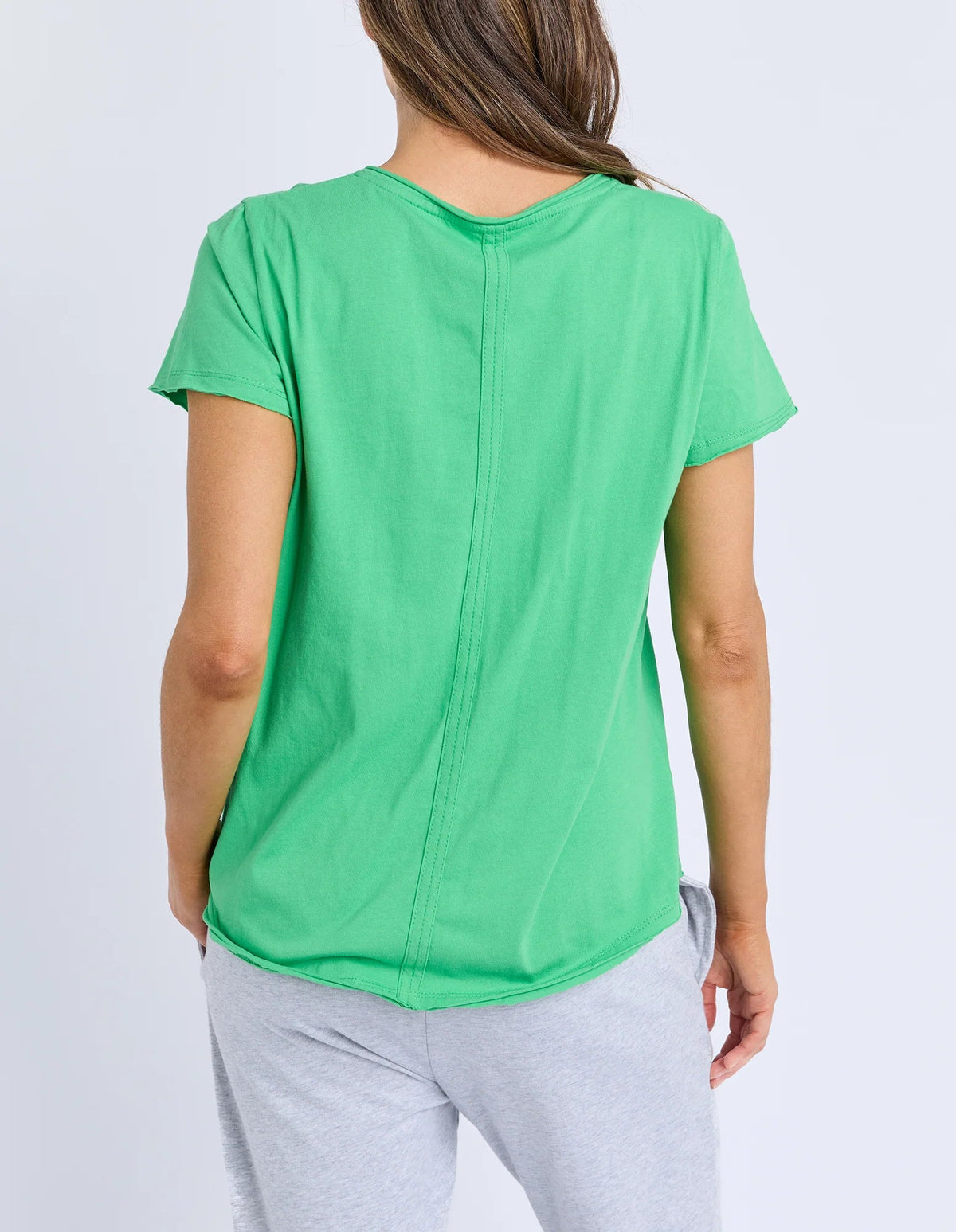 ELM_PIMA VEE TEE SPRING GREEN _ PIMA VEE TEE SPRING GREEN _ Ebony Boutique NZ