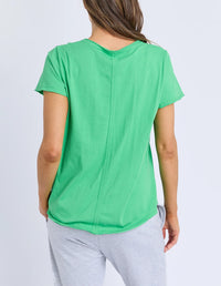 ELM_PIMA VEE TEE SPRING GREEN _ PIMA VEE TEE SPRING GREEN _ Ebony Boutique NZ
