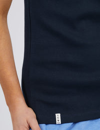 ELM_RIB CREW TANK NAVY _ RIB CREW TANK NAVY _ Ebony Boutique NZ