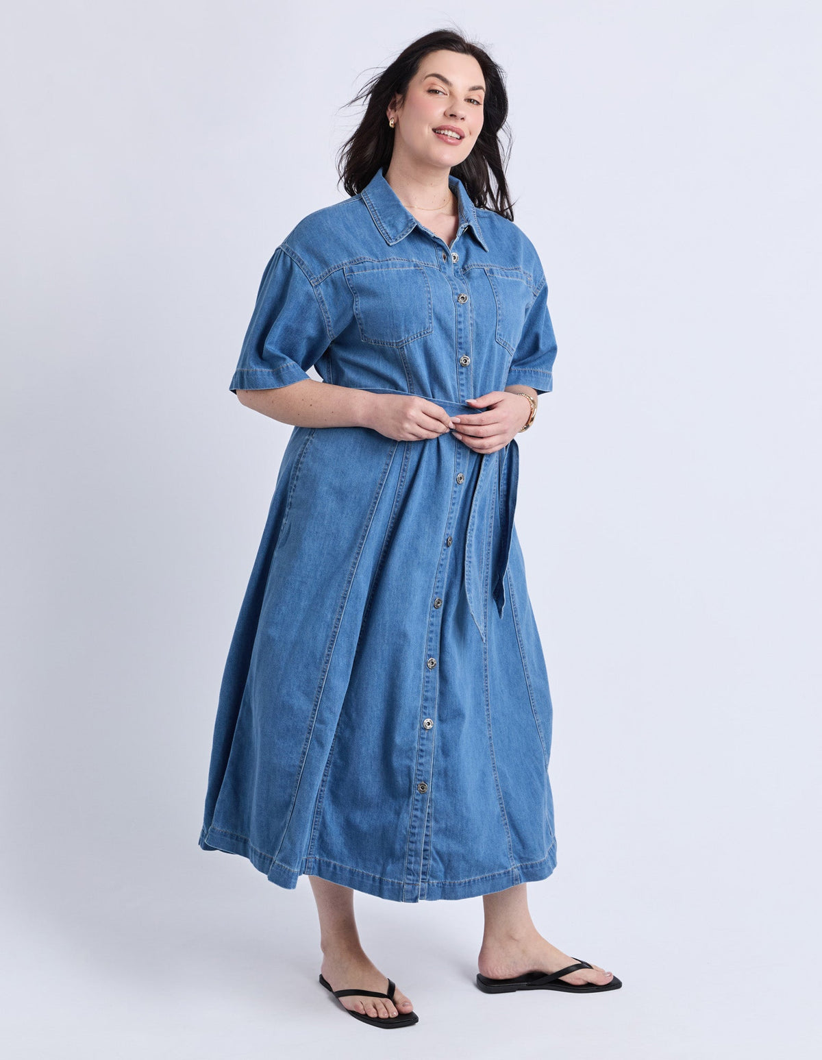 ELM_RIVER DENIM DRESS _ RIVER DENIM DRESS _ Ebony Boutique NZ