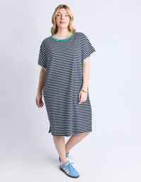ELM_SABRINA DRESS NAVY STRIPE _ SABRINA DRESS NAVY STRIPE _ Ebony Boutique NZ