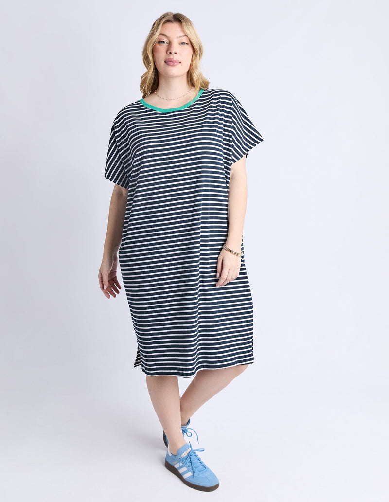 ELM_SABRINA DRESS NAVY STRIPE _ SABRINA DRESS NAVY STRIPE _ Ebony Boutique NZ
