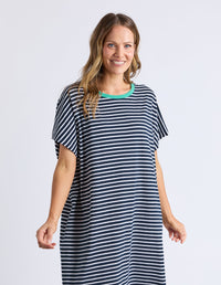 ELM_SABRINA DRESS NAVY STRIPE _ SABRINA DRESS NAVY STRIPE _ Ebony Boutique NZ