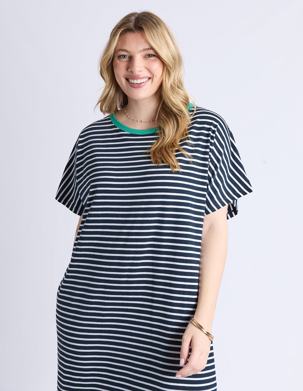 ELM_SABRINA DRESS NAVY STRIPE _ SABRINA DRESS NAVY STRIPE _ Ebony Boutique NZ