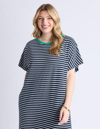 ELM_SABRINA DRESS NAVY STRIPE _ SABRINA DRESS NAVY STRIPE _ Ebony Boutique NZ