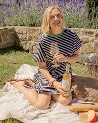 ELM_SABRINA DRESS NAVY STRIPE _ SABRINA DRESS NAVY STRIPE _ Ebony Boutique NZ