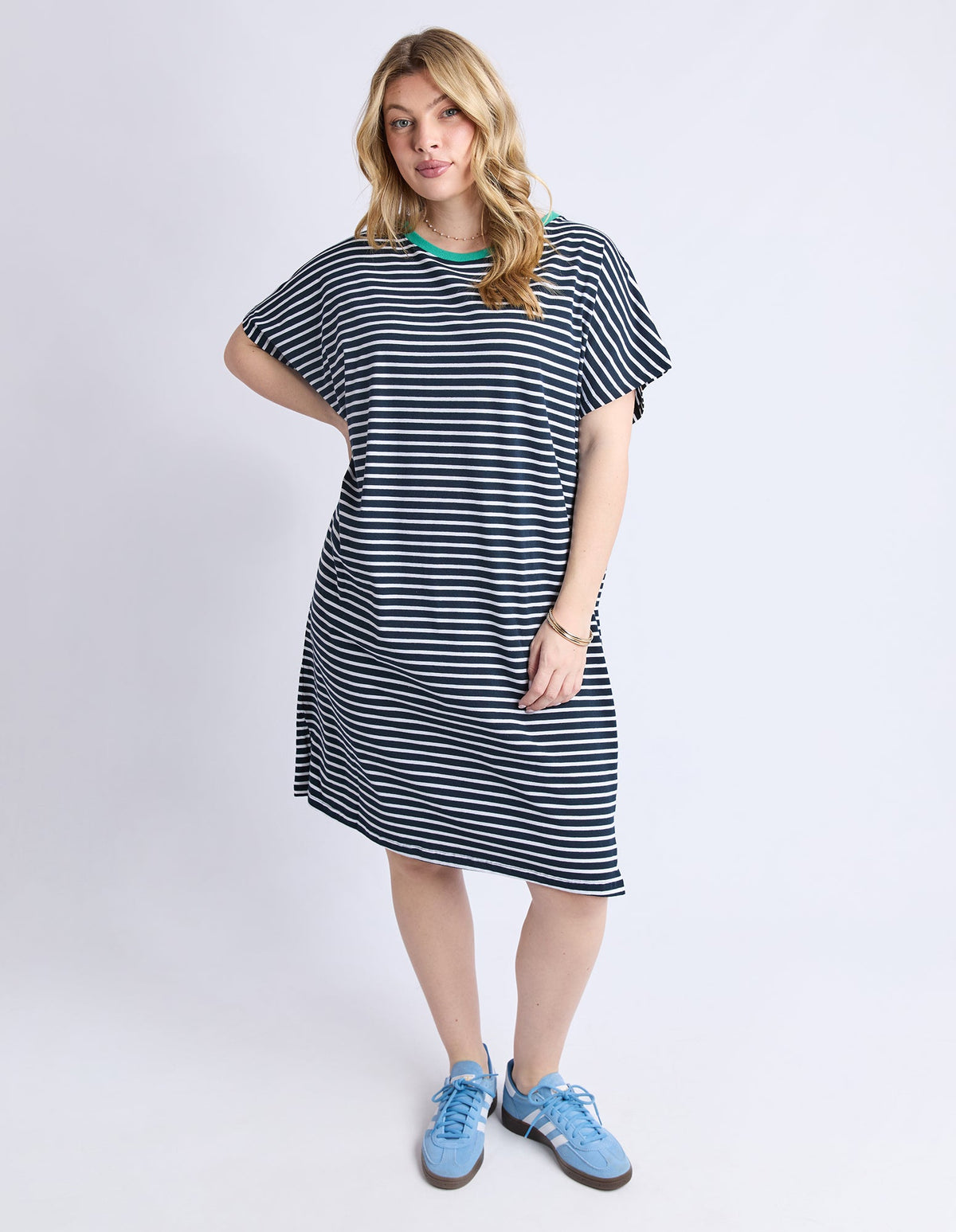 ELM_SABRINA DRESS NAVY STRIPE _ SABRINA DRESS NAVY STRIPE _ Ebony Boutique NZ