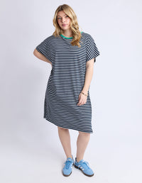 ELM_SABRINA DRESS NAVY STRIPE _ SABRINA DRESS NAVY STRIPE _ Ebony Boutique NZ