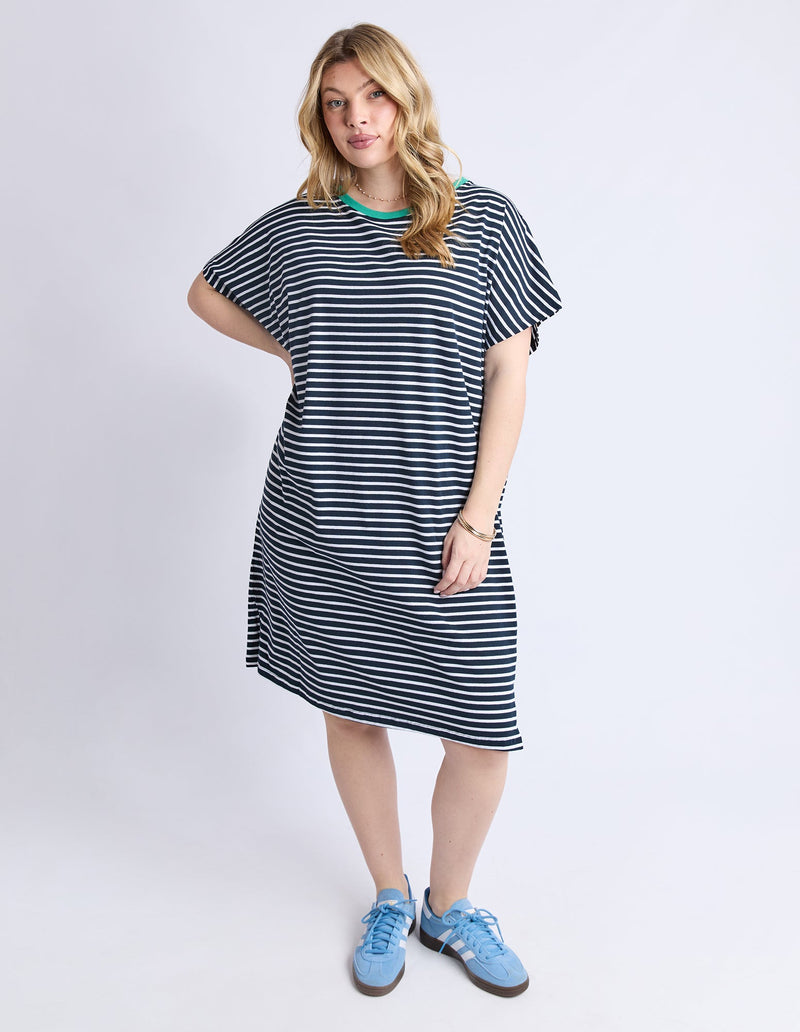 ELM_SABRINA DRESS NAVY STRIPE _ SABRINA DRESS NAVY STRIPE _ Ebony Boutique NZ