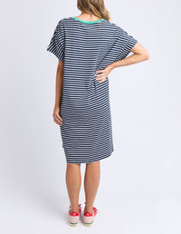 ELM_SABRINA DRESS NAVY STRIPE _ SABRINA DRESS NAVY STRIPE _ Ebony Boutique NZ