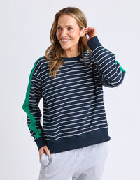 ELM_SLOANE CREW - STRIPE.NAVY _ SLOANE CREW - STRIPE.NAVY _ Ebony Boutique NZ
