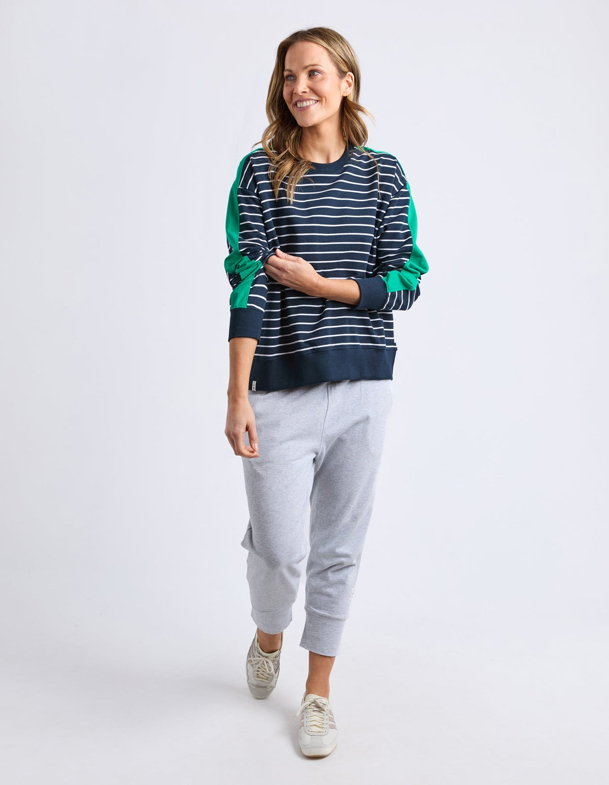 ELM_SLOANE CREW - STRIPE.NAVY _ SLOANE CREW - STRIPE.NAVY _ Ebony Boutique NZ