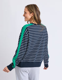 ELM_SLOANE CREW - STRIPE.NAVY _ SLOANE CREW - STRIPE.NAVY _ Ebony Boutique NZ