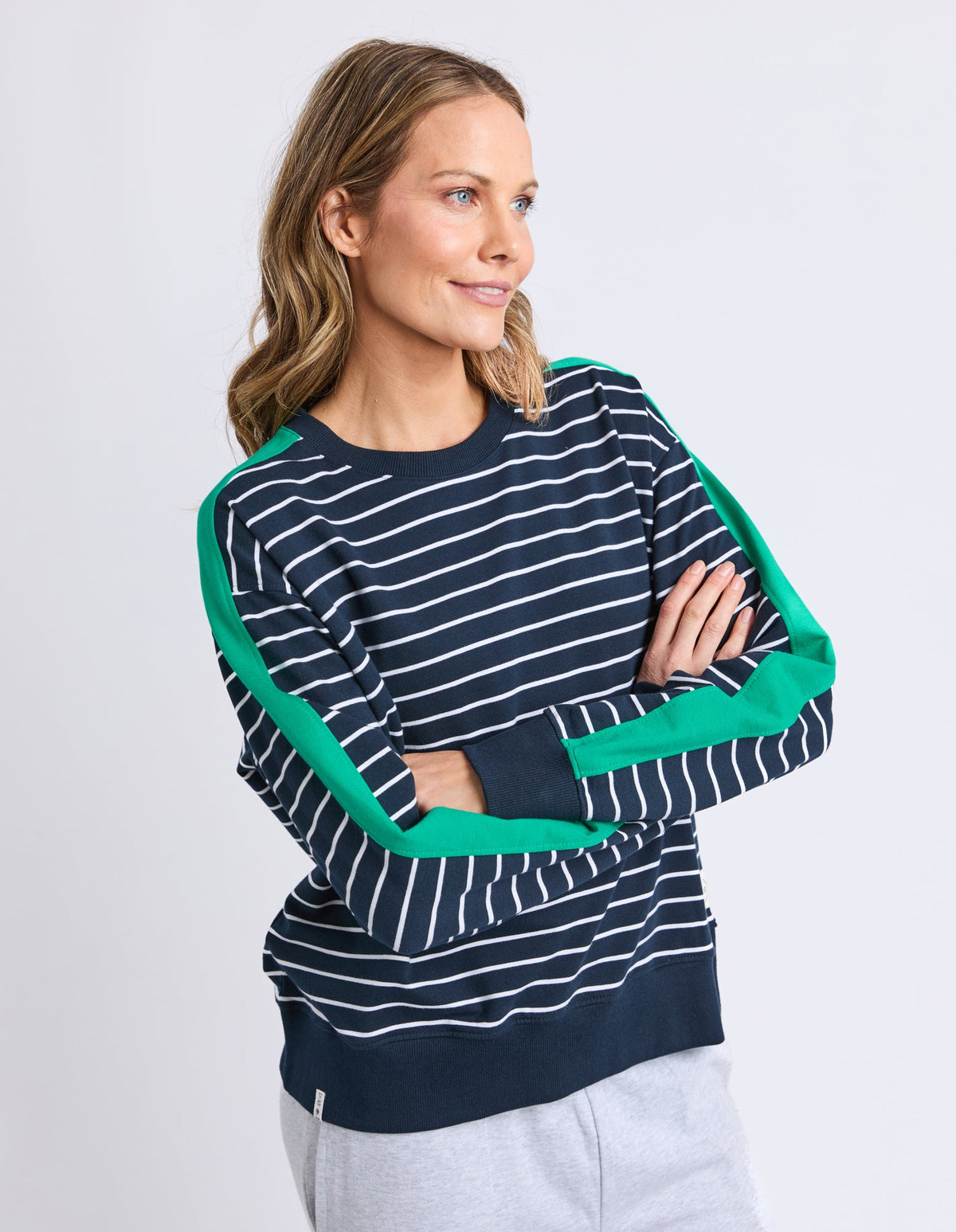 ELM_SLOANE CREW - STRIPE.NAVY _ SLOANE CREW - STRIPE.NAVY _ Ebony Boutique NZ