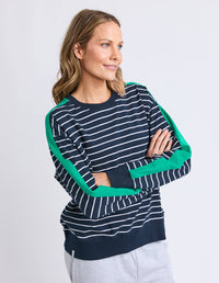ELM_SLOANE CREW - STRIPE.NAVY _ SLOANE CREW - STRIPE.NAVY _ Ebony Boutique NZ