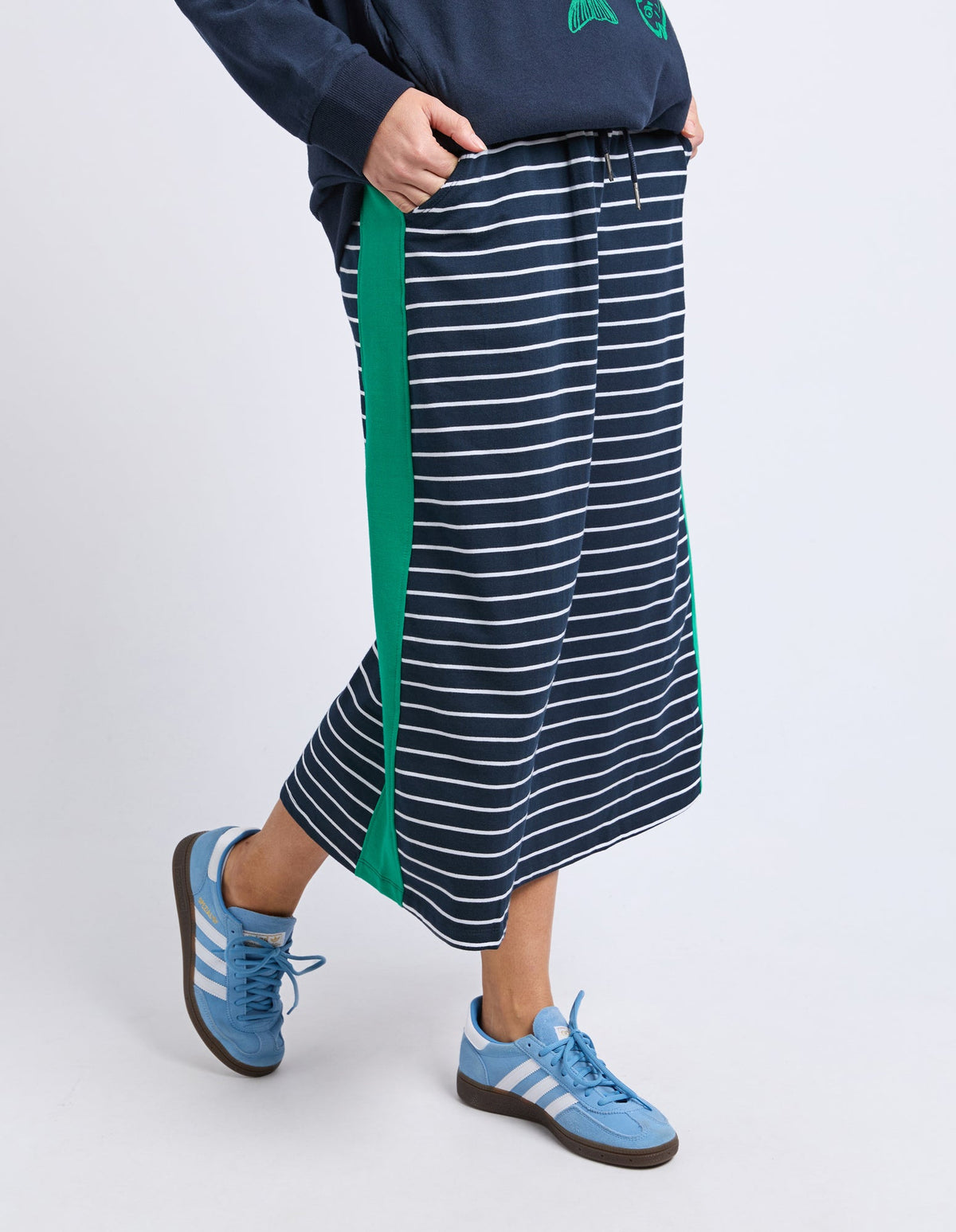 ELM_SLOANE SKIRT - STRIPE.NAVY _ SLOANE SKIRT - STRIPE.NAVY _ Ebony Boutique NZ