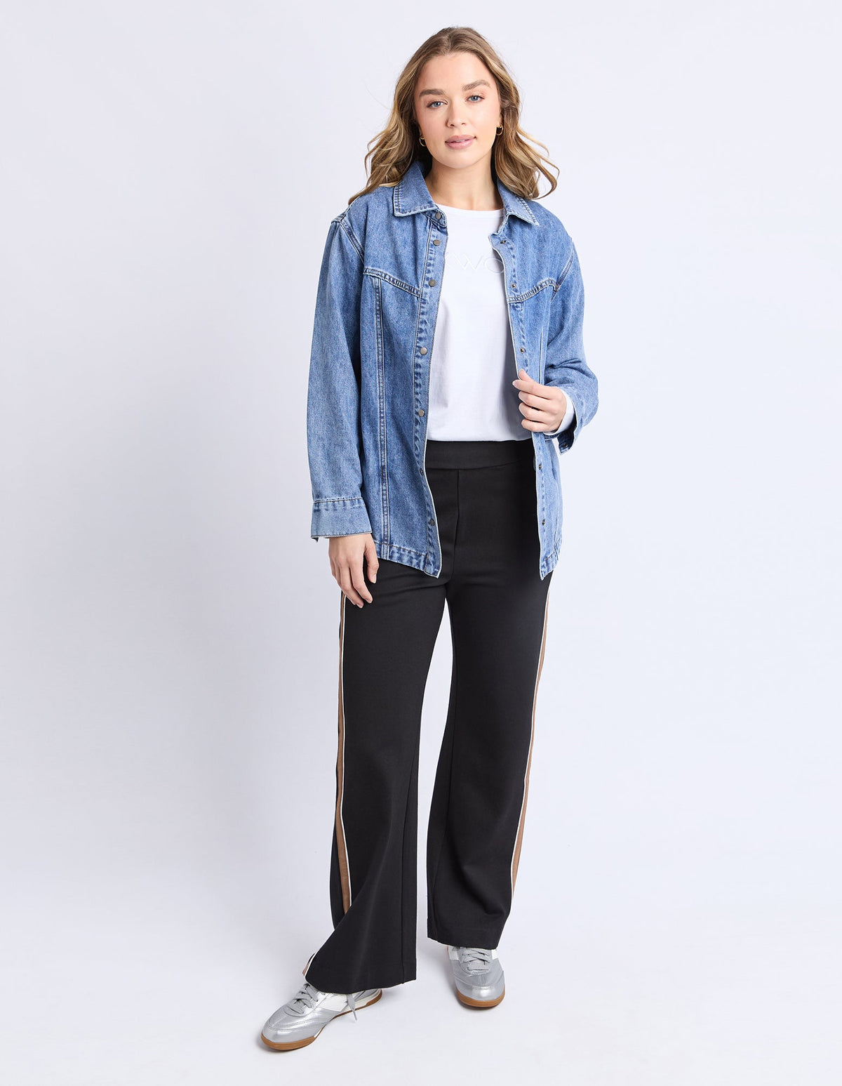 ACE OVER SHIRT MID BLUE_by_FOXWOOD_women's_in_New Zealand_ ACE OVER SHIRT MID BLUE _