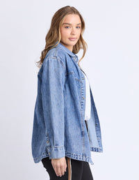 ACE OVER SHIRT MID BLUE_by_FOXWOOD_women's_in_New Zealand_ ACE OVER SHIRT MID BLUE _