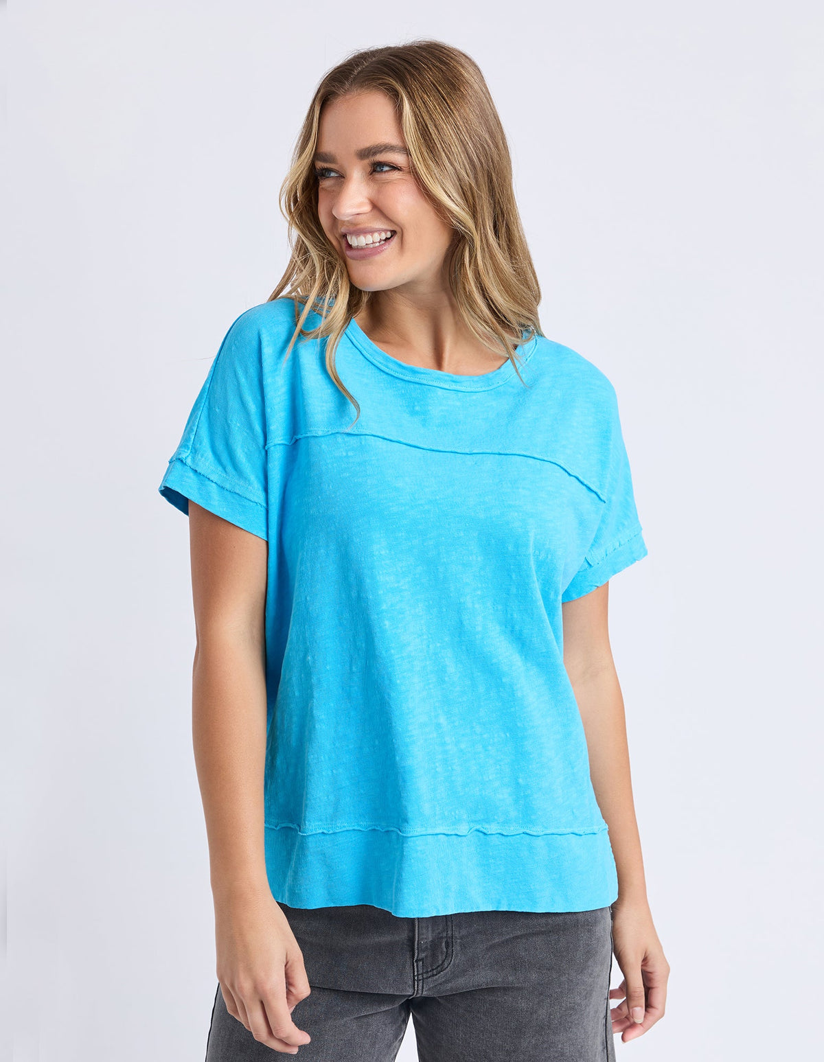 FOXWOOD_ALLISON TEE AZURE BLUE _ ALLISON TEE AZURE BLUE _ Ebony Boutique NZ