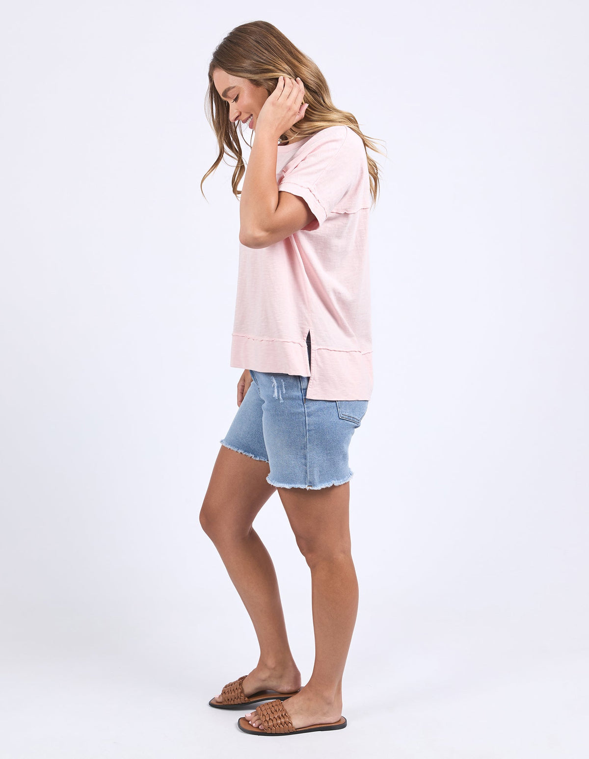 FOXWOOD_ALLISON TEE PALE PINK _ ALLISON TEE PALE PINK _ Ebony Boutique NZ
