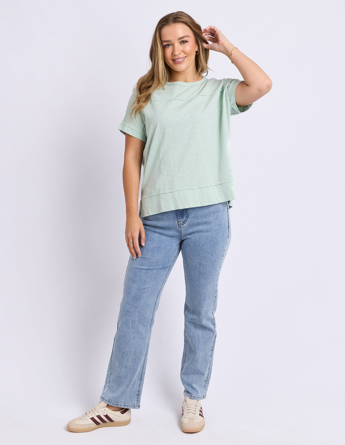 ALLISON TEE SUBDUED MINT_by_FOXWOOD_women's_in_New Zealand_ MODEL _