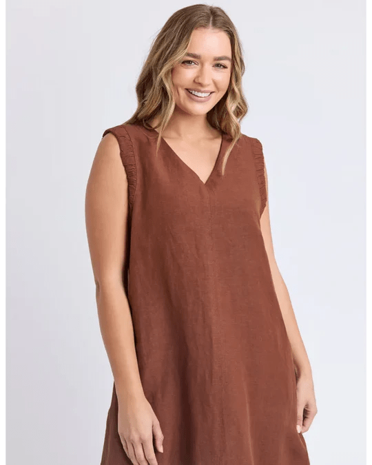 FOXWOOD_BERMUDA DRESS CHOCOLATE _ BERMUDA DRESS CHOCOLATE _ Ebony Boutique NZ