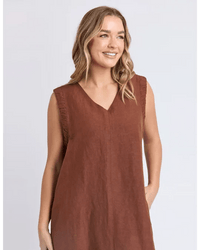 FOXWOOD_BERMUDA DRESS CHOCOLATE _ BERMUDA DRESS CHOCOLATE _ Ebony Boutique NZ