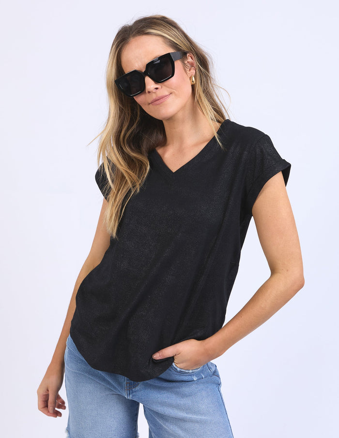 BODIE METALLIC TEE_by_FOXWOOD_women's_in_New Zealand_ FOXWOOD_BODIE METALLIC TEE _ BODIE METALLIC TEE _ Ebony Boutique NZ _
