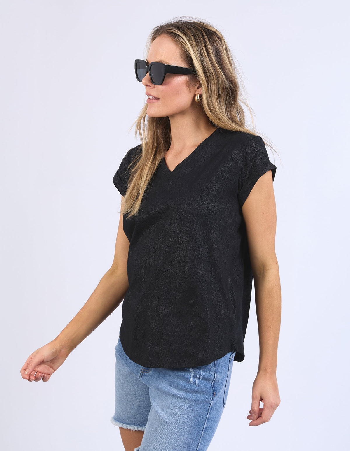 BODIE METALLIC TEE_by_FOXWOOD_women's_in_New Zealand_ FOXWOOD_BODIE METALLIC TEE _ BODIE METALLIC TEE _ Ebony Boutique NZ _