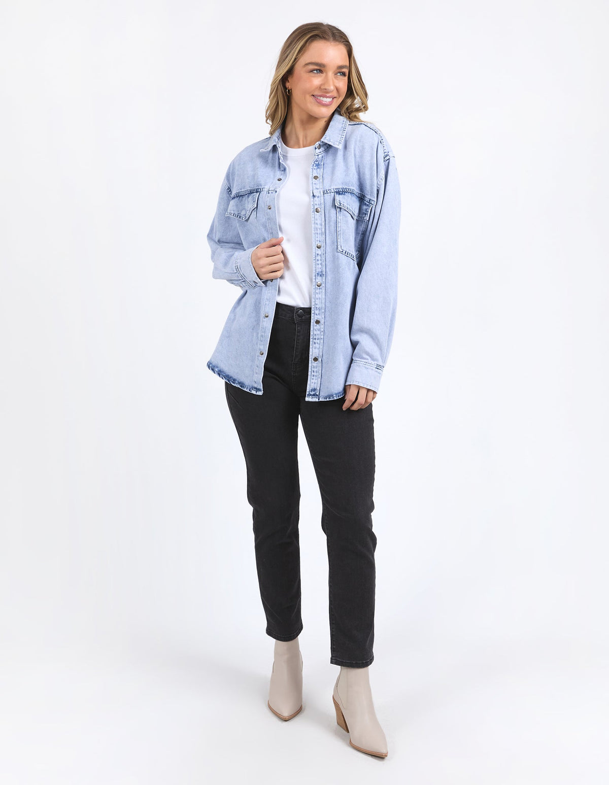 FOXWOOD_DAISY OVER SHIRT / JACKET LIGHT BLUE _ DAISY OVER SHIRT / JACKET LIGHT BLUE _ Ebony Boutique NZ