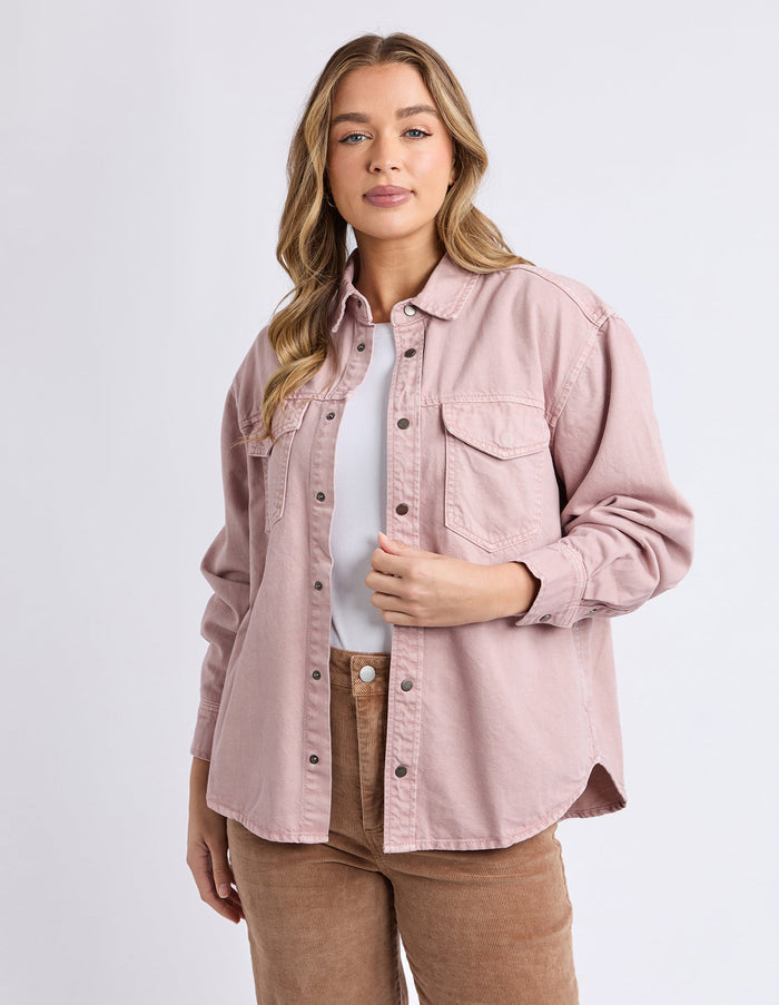 DAISY OVERSHIRT DUSKY PINK_by_FOXWOOD_women's_in_New Zealand_ DAISY OVERSHIRT DUSKY PINK _
