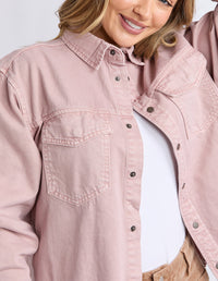 DAISY OVERSHIRT DUSKY PINK_by_FOXWOOD_women's_in_New Zealand_ DAISY OVERSHIRT DUSKY PINK _