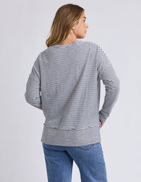 EDDIE STRIPE TOP BLACK_by_FOXWOOD_women's_in_New Zealand_ EDDIE STRIPE TOP BLACK _
