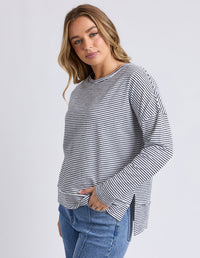 EDDIE STRIPE TOP BLACK_by_FOXWOOD_women's_in_New Zealand_ EDDIE STRIPE TOP BLACK _