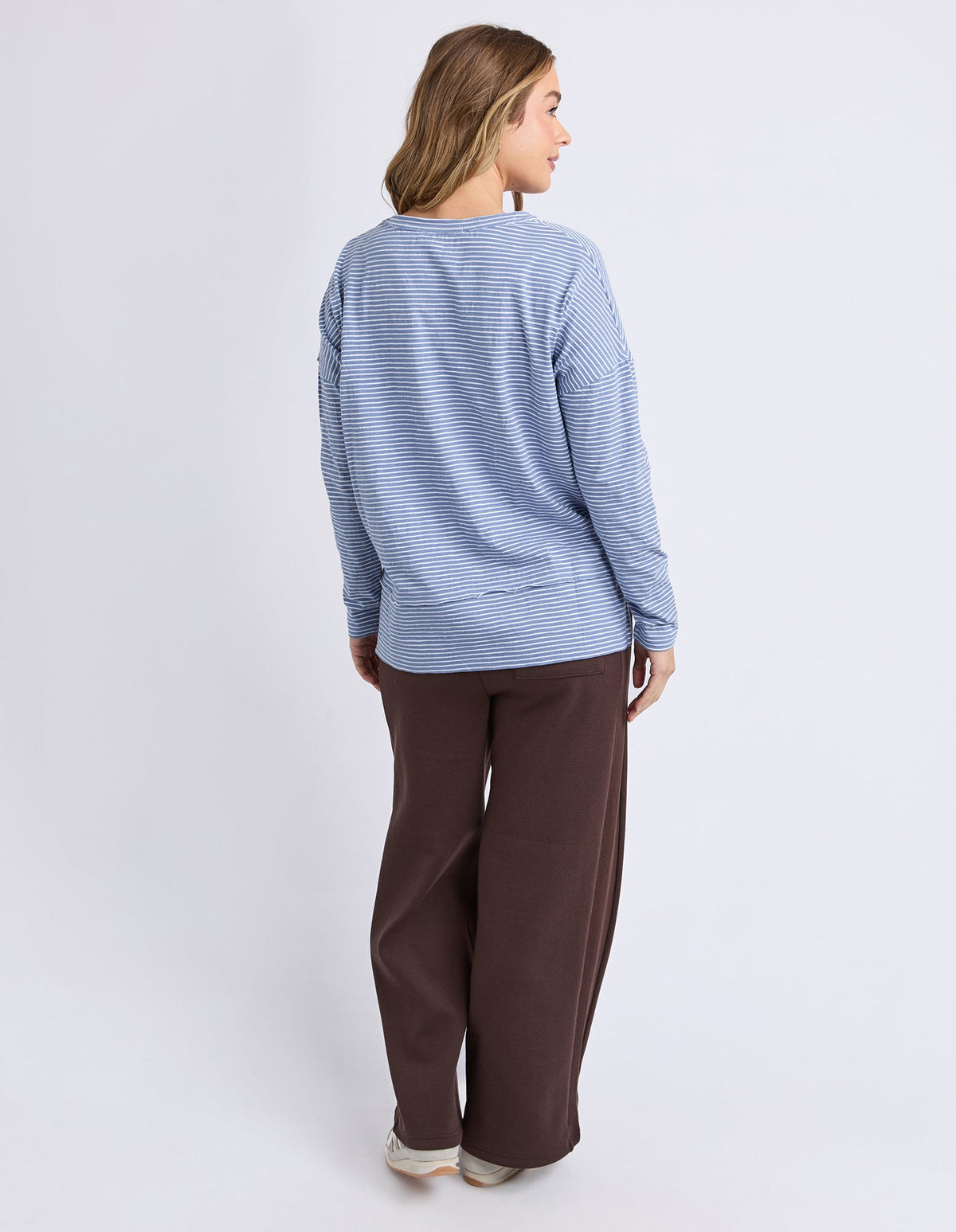 EDDIE STRIPE TOP DUSKY BLUE_by_FOXWOOD_women's_in_New Zealand_ EDDIE STRIPE TOP DUSKY BLUE _