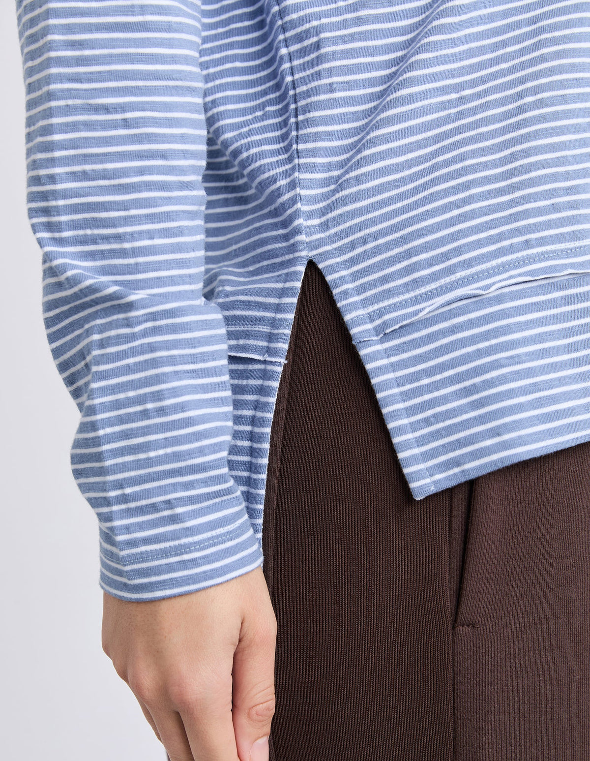 EDDIE STRIPE TOP DUSKY BLUE_by_FOXWOOD_women's_in_New Zealand_ EDDIE STRIPE TOP DUSKY BLUE _