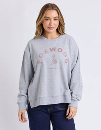 EFFORTLESS CONTRAST CREW GREY MARLE_by_FOXWOOD_women's_in_New Zealand_ EFFORTLESS CONTRAST CREW GREY MARLE _